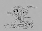 adera dialogue group text cosmonaut hasbro my_little_pony fan_character ivy_(cosmonaut) nook bat_pony equid mammal digital_drawing_(artwork) digital_media_(artwork) english_text hi_res monochrome