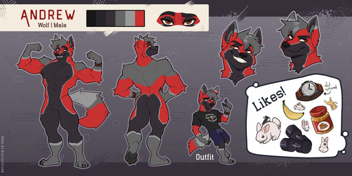 anthro banana biped clock food fruit male male_anthro peanut_butter plant solo standing text watch kisly andrew_(defective) lagomorph leporid mammal rabbit absurd_res english_text hi_res model_sheet