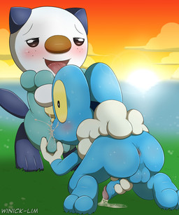 anthro anus backsack ball_fondling balls blue_balls blue_body blue_fur blue_penis blue_scales blush bodily_fluids butt cloud cum cum_in_mouth cum_inside cum_on_face cum_on_ground duo erection fellatio fondling foreskin fur genital_fluids genitals grass hand_on_balls humanoid_genitalia humanoid_penis kneeling looking_pleasured male male/male masturbation oral oral_penetration outside penetration penile penile_masturbation penis plant scales sex standing sunset sweat tongue tongue_out yellow_eyes young winick-lim nintendo pokemon amphibian froakie generation_5_pokemon generation_6_pokemon oshawott pokemon_(species) 2017 5:6 hi_res