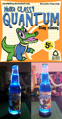 ambiguous_gender beverage bottle container feral food glowing nuka-cola nuka-cola_quantum real solo tail text pixelkitties fallout friendship_is_magic hasbro microsoft my_little_pony gummy_(mlp) nightmare_moon_(mlp) alligator alligatorid crocodilian reptile scalie crossover english_text hi_res multiple_images url