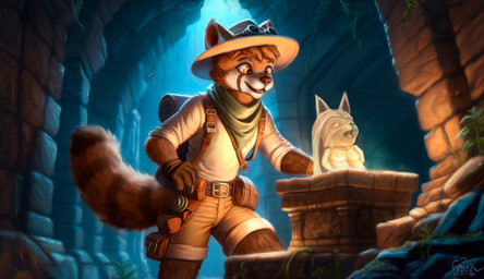 adventurer anthro backpack belt_buckle biped bottomwear brown_body brown_fur brown_hair buckle clothed clothed_anthro clothed_male clothing detailed_background eyebrows fingers fluffy fluffy_ears fluffy_hair fluffy_tail fully_clothed fully_clothed_anthro fully_clothed_male fur furgonomic_hat furgonomic_headwear furgonomics hair kerchief light looking_at_object male male_anthro markings multicolored_body multicolored_fur neckerchief neckwear open_mouth open_smile pupils ring_(marking) ringed_tail rock rolled_up_pants shirt shorts smile solo striped_markings striped_tail stripes tail tail_markings topwear tuft white_body white_fur bzew rivkk ailurid mammal red_panda digital_drawing_(artwork) digital_media_(artwork) hi_res lighting portrait three-quarter_portrait