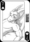 anthro bent_arm card card_template male playing_card playing_card_template seven_of_spades simple_background solo spades_(suit) suit_symbol white_background edis_krad mythology tannim dragon mythological_creature mythological_scalie scalie alpha_channel digital_drawing_(artwork) digital_media_(artwork) monochrome