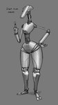 2_toes 3_fingers ambiguous_gender feet fingers machine not_furry profanity simple_background solo text thick_thighs toes wide_hips meandraco humanoid robot robot_humanoid 9:16 english_text hi_res monochrome