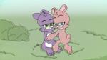 anthro duo female fur pink_body pink_fur purple_body purple_fur bear_nuts cara sara_(bear_nuts) bear mammal 16:9 hi_res widescreen