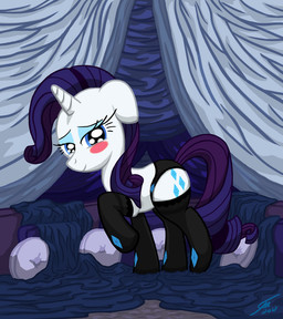 blue_eyes blush cutie_mark equine eyeshadow female feral friendship_is_magic fur hair horn horse makeup my_little_pony panties pillow pony purple_hair rarity_(mlp) sheets stockings underwear unicorn white_fur
Rating: Questionable
Score: 3
User: OmegamanX
Date: April 27, 2013