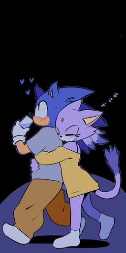anthro black_background blue_body blue_fur blue_quills blush blush_lines bottomwear bra brown_bottomwear brown_clothing brown_pants clothed clothed_anthro clothed_female clothed_male clothing container cup dipstick_tail drinking_water duo eyelashes female floating_heart footwear fully_clothed fully_clothed_anthro fully_clothed_female fully_clothed_male fur gem gloves green_eyes grey_clothing grey_shirt grey_topwear hair handwear male markings night pants phone_wallpaper purple_body purple_ear_tip purple_fur purple_hair purple_tail_tip quills_(anatomy) red_forehead_gem red_gem shirt shocks simple_background socks tail tail_markings tan_arms tan_mouth topwear underwear walking water white_clothing white_footwear white_gloves white_handwear white_socks yellow_clothing yellow_shirt yellow_topwear quavernsfw sega sonic_the_hedgehog_(series) blaze_the_cat sonic_the_hedgehog domestic_cat eulipotyphlan felid feline felis hedgehog mammal 2025 digital_media_(artwork) hi_res wallpaper