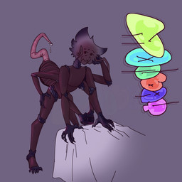 6_arms 8_eyes 8_limbs ambiguous_gender animal_genitalia anthro arthropod_abdomen arthropod_abdomen_genitalia bodily_fluids claws exoskeleton fangs finger_claws genital_fluids genitals glistening glistening_genitalia hair hand_in_hair male multi_arm multi_eye multi_limb pink_light precum solo teeth toe_claws touching_hair me0wme0wman arachnid arthropod spider 1:1 absurd_res hi_res