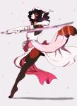 anthro arabesque_(ballet) ballet cherry_blossom clothed clothing dancing femboy fighting_pose flower glowing hood jumping katana male melee_weapon odachi plant pose prunus_(flower) robe simple_background skimpy solo sword weapon white_background dzou eocene_lacreno ailurid mammal red_panda absurd_res hi_res