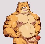 anthro areola balls belly biceps biped erection eyebrows facial_hair fur genitals glans grey_background half-closed_eyes humanoid_genitalia humanoid_penis male musclegut muscular muscular_anthro muscular_male muscular_thighs mustache narrowed_eyes navel nipples nude open_mouth open_smile orange_body orange_fur pecs penis pose pubes quads simple_background smile solo tan_body tan_fur teeth thick_thighs tongue vein veiny_penis whiskers cake4la garfield_(series) sony_corporation sony_pictures the_garfield_movie_(2024) vic_(garfield) domestic_cat felid feline felis mammal 2023 digital_media_(artwork) hi_res