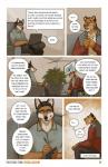 2017 canid canine clothed clothing comic computer dialogue douglas_kim electronics english_text felid flower_pot fox headphones hi_res jacket laptop male mammal pantherine pen purple_eyes reading text therapy tiger topwear url writing_text