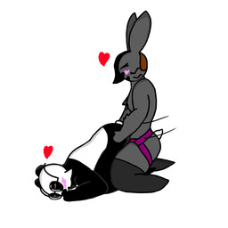 alternative_fashion anal anal_penetration andromorph anthro big_butt black_body black_fur black_hair body_hair brown_hair butt chest_hair clothing eyewear female female/nonbinary female_penetrating female_penetrating_male flat_chested fur glasses goth grey_body grey_fur gynomorph hair hair_over_eye heart_symbol hearts_around_head intersex legwear lgbtq male male/female male_penetrated nerd object_in_ass passionate pegging penetration sex sex_toy sex_toy_in_ass sex_toy_insertion strapon thick_thighs thigh_highs thrusting tongue tongue_out toying_partner white_body white_fur frutigooner alex_(frutigooner) mei_(frutigooner) bear giant_panda lagomorph mammal 1:1 nonbinary_(lore) trans_(lore) trans_woman_(lore)
