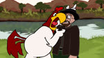 angry anthro backhand_slap beak beard black_clothing black_hat black_headwear black_jacket black_topwear brown_beard brown_facial_hair cartoon_physics clothing dewlap_(anatomy) dialogue duo dynamite explosion explosives eyebrows eyewear facial_hair feathers fire food fruit gesture glasses grabbing_another grass hand_gesture hat headgear headwear humor jacket looking_at_another male match melon mountain music outside parody plant pun red_body red_feathers river shaking_another short_beard slap tail tail_feathers tongue toony topwear tree visual_pun waddle waddle_(anatomy) water watermelon white_body white_feathers white_skin yelling anonymousmike breaking_bad looney_tunes warner_brothers foghorn_leghorn walter_white avian bird chicken galliform gallus_(genus) human mammal phasianid 16:9 2024 2d_animation animated colored crossover digital_drawing_(artwork) digital_media_(artwork) hi_res long_playtime sound voice_acted webm widescreen