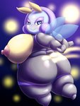 3:4 anthro arthropod beetle big_breasts big_butt breasts butt female flying generation_3_pokemon gotobeido hi_res huge_breasts huge_butt huge_thighs illumise insect insect_wings mostly_nude nintendo nipples non-mammal_breasts non-mammal_nipples overweight overweight_anthro overweight_female pokemon pokemon_(species) puffy_nipples short_stack smile solo thick_thighs wide_hips wings