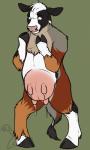 anthro bodily_fluids hooves lactating male male_lactation male_udder milk milk_stream simple_background solo teats transformation udders binturongboss ochropus bovid bovine canid canine canis cattle coyote holstein_friesian_cattle mammal 3:5 hi_res