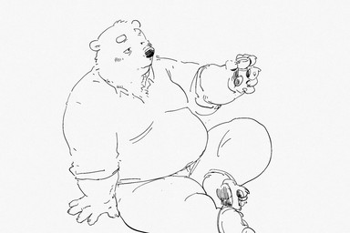 alcohol anthro belly beverage bottomwear clothing drunk humanoid_hands kemono male overweight overweight_male pants sake shirt simple_background sitting solo substance_intoxication topwear pommn_mn bear mammal 2021 3:2 hi_res monochrome