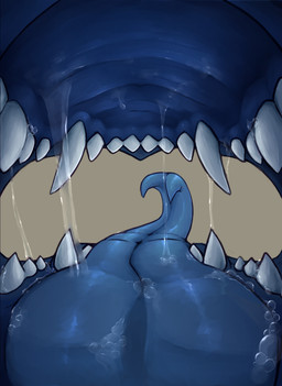ambiguous_gender blue_tongue bodily_fluids drooling first_person_view forked_tongue long_tongue mouth_shot open_mouth prey_pov reverse_mouth_shot saliva saliva_string simple_background solo teeth tongue vore kuueen mythology dragon mythological_creature mythological_scalie reptile scalie absurd_res digital_media_(artwork) hi_res