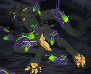 4_horns 4_toes abs all_fours anthro anus athletic bodily_fluids cave clenched_teeth digit_ring ear_piercing erection feet fur genital_fluids genitals horn hybrid_genitalia hybrid_penis jewelry knot male multi_horn nipples nude pawpads penile_spines penis penis_backwards piercing precum raised_arm rear_view ring sackless solo teeth three-quarter_view toe_ring toes yellow_anus yellow_ears yellow_nipples yellow_pawpads yellow_penis ike17536537 grove_(game) mythology eddie_(eddieidid) dragon furred_dragon furred_scalie gastropod goo_creature mollusk mythological_creature mythological_scalie scalie slug hi_res signature