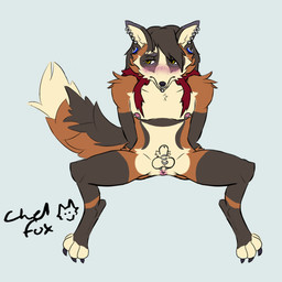 animal_genitalia anthro anus balls blush butt claws ear_piercing ear_ring facial_piercing flaccid fully_sheathed genital_piercing genitals guiche_piercing labret_piercing lip_piercing lip_ring male nipple_piercing nipples nose_piercing nose_ring paws penis piercing presenting ring_piercing scrotum_piercing sheath shy solo chelfoxart chelfox calico_fox canid canine cross_fox fox mammal red_fox true_fox 1:1 signature nonbinary_(lore)