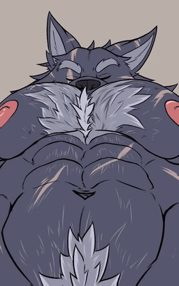 abs ambiguous_gender anthro black_nose black_sclera body_hair canine_tooth chest_hair chest_tuft eyebrows first_person_view fur grey_body grey_fur happy_trail male male/ambiguous muscular muscular_anthro muscular_male navel nipples offscreen_penetration pecs pink_nipples purple_eyes scar scars_all_over short_loop solo submissive submissive_pov thick_eyebrows thrusting tuft v-cut shirokoi elden_ring fromsoftware blaidd_(elden_ring) canid canine canis mammal wolf 5:8 animated loop