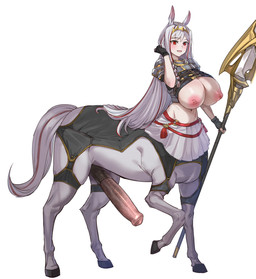 animal_genitalia animal_penis armor big_breasts big_penis breasts equine_genitalia equine_penis erection exposed_breasts eyebrows eyelashes genitals grey_hair gynomorph hair holding_object holding_weapon hooves huge_breasts huge_penis intersex melee_weapon nipples penis polearm quadruped red_eyes simple_background solo spear tail weapon white_background bow_(artist) european_mythology greek_mythology mythology centaur equid equid_taur humanoid_taur mammal mammal_taur taur 2025 hi_res