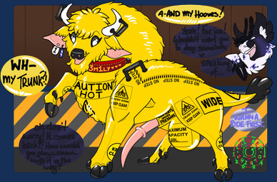 after_transformation balls barn body_writing boots clothing drone ear_piercing ear_tag equipment fluffy footwear genitals handle harness hazard_symbol heavy_equipment horn industrial latex lenses penis piercing quadruped shoes size_difference symbol synthetic transformation treads vinyl warning_label winter lus_rangifer shinkei-shinto 3m1ly squeaky bison bovid bovine buffalo cattle deer elephant elephantid mammal new_world_deer proboscidean reindeer 2025 hi_res trans_(lore) trans_woman_(lore)