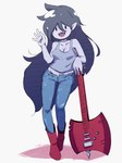 axe_guitar bass_guitar breasts cleavage clothed clothing female gesture guitar humanoid_pointy_ears musical_instrument not_furry plucked_string_instrument pointy_ears simple_background solo string_instrument waving white_background roxy_prog adventure_time cartoon_network marceline_abadeer humanoid vampire 2020 3:4 digital_media_(artwork) hi_res shaded