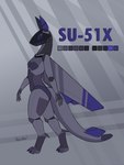 3_toes 4_fingers aircraft airplane anthro big_feet breasts claws feet female fingers grey_background grey_body jet larger_male long_neck machine male mechanical_arm mechanical_leg mechanical_tail mechanical_wings military multicolored_body paws purple_body purple_eyes screen screen_face simple_background simple_coloring size_difference small_breasts solo tail text thick_thighs toes vehicle wings tami_wolx su-51x_(tami_wolx) aircraft_humanoid living_aircraft living_machine living_vehicle 2025 absurd_res digital_media_(artwork) hi_res model_sheet watermark