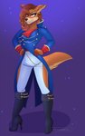 anthro breasts clothed clothing copyright_symbol crossgender ear_piercing ear_ring female fur piercing ring_piercing solo symbol konomofu disney talespin don_karnage canid canine canis mammal wolf 5:8 hi_res