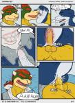 4_toes abs absurd_res anal anal_orgasm anal_penetration anthro anus balls bandai_namco biceps blue_body blue_eyes blue_skin bodily_fluids bowser_koopa_junior_(roommates) claws clothing comic cowgirl_position crossover cum cum_in_ass cum_inside cum_on_penis cum_string cum_while_penetrated cumshot dialogue digimon digimon_(species) dreamous_(writer) duo ejaculation english_text erection facial_piercing fan_character feet flamedramon foot_fetish foot_focus foot_lick foot_play foreskin from_front_position genital_fluids genitals giancarlo_rosato hands-free hi_res hindpaw horn humanoid_genitalia humanoid_penis internal koopa leaking licking long_foreskin male male/male male_on_bottom male_on_top male_penetrated male_penetrating male_penetrating_male mario_bros muscular nintendo nose_piercing nose_ring nude on_bottom on_top orgasm paws pecs penetration penis piercing plantigrade raised_tail red_eyes ring_piercing roommates_(comic) saliva scales scalie septum_piercing sex shirt smile spelunker_sal straddling tail text toe_claws toes tongue tongue_out topwear vein yellow_balls yellow_penis
