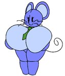 anthro big_breasts blue_body breast_squish breasts crossgender eyelashes featureless_breasts female green_necktie holding_breast huge_breasts hyper hyper_breasts mouse_tail necktie plushie round_ears short_stack simple_background simple_eyes smile solo squish standing three-quarter_view whiskers white_background gremlingrounded jerri_(gremlingrounded) animate_inanimate living_plushie mammal mouse murid murine rodent 2024 aliasing digital_media_(artwork) full-length_portrait portrait male_(lore)