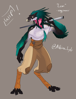 3_fingers 3_toes anthro avian_caruncle bottomwear chest_tuft clothed clothing digitigrade feathers feet fingers footwear furgonomic_footwear furgonomics green_body green_feathers male pants solo toes tuft ghosting96 halo_(series) microsoft xbox_game_studios alien avian kig-yar scalie t'vaoan colored hi_res