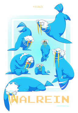 blue_background blue_body blue_fur border covering_head cowering eyebrows feral flippers fur handstand happy inquisitive lying male on_back open_mouth pose raised_eyebrow reaching_out scared simple_background solo text thinking tusks white_body white_border white_fur yellow_eyes logical_nail_2210 nintendo pokemon aquatic generation_3_pokemon mammal pinniped pokemon_(species) walrein walrus absurd_res english_text hi_res