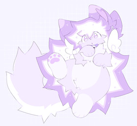 big_tail collar ear_piercing ear_ring female feral pawpads paws piercing purple_body ring_piercing simple_background solo star tail wings wayletuwu waylet_(wayletuwu) domestic_cat felid feline felis mammal absurd_res hi_res
