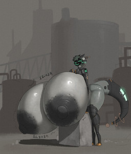 anthro big_breasts big_nipples breasts female horn huge_breasts huge_nipples hyper hyper_breasts machine nipples non-mammal_nipples slosh sloshing_breasts solo tail thick_thighs vein veiny_breasts ace0t0nic axo-05_(ace0t0nic) protogen absurd_res hi_res
