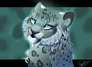blue_eyes dyaniart feline female fur grey_fur leopard looking_at_viewer mammal smile snow_leopard solo white_fur
Rating: Safe
Score: 5
User: xXK1T5UN3Xx
Date: February 08, 2014