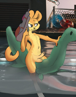 3d_background anthro ball_squish balls black_eyes building countershade_face countershade_fur countershade_torso countershading curved_penis detailed_background erection fence foreskin fur genitals glans holding_object holding_toy holding_toy_gun holding_water_gun legs_in_water long_tail male male_anthro navel on_pool_toy orange_body orange_fur outside partially_retracted_foreskin penis pool pool_float sky smile solo squish straddling tail toy toy_gun water water_gun mindkog jak_and_daxter naughty_dog sony_corporation sony_interactive_entertainment daxter mammal mustelid ottsel 2022 digital_drawing_(artwork) digital_media_(artwork) hi_res shaded soft_shading