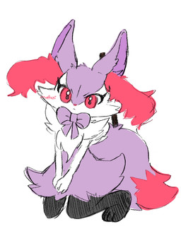 3_fingers 3_toes :< ambiguous_anthro ambiguous_gender anthro arm_tuft biped black_body cheek_tuft chest_tuft choker choker_only dipstick_tail eyelashes facial_tuft feet fingers front_view fur hip_tuft inner_ear_fluff jewelry kneeling looking_at_viewer markings mostly_nude_ambiguous mostly_nude_anthro mouth_closed multicolored_body multicolored_fur necklace necklace_only nude object_in_tail pointy_ears prick_ears purple_body purple_bow purple_fur purple_tail red_body red_eyes red_fur red_inner_ear_fluff red_nose red_tail_tip shoulder_tuft simple_background solo stick stick_in_tail tail tail_markings toes tuft two_tone_tail white_background white_body white_fur maaari_pkmn braixen_day nintendo pokemon pokemon-specific_day braixen canid generation_6_pokemon mammal pokemon_(species) shiny_pokemon 2025 3:4 absurd_res colored colored_sketch digital_drawing_(artwork) digital_media_(artwork) flat_colors full-length_portrait hi_res japanese_description portrait sketch