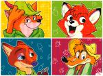 anthro black_nose clothing fur green_clothing group hat headgear headwear looking_aside looking_at_viewer male orange_body orange_fur red_tongue smile teeth tongue keke_(artist) disney robin_hood_(disney) song_of_the_south the_fox_and_the_hound zootopia br'er_fox nick_wilde robin_hood tod_(tfath) canid canine fox mammal red_fox true_fox 2d_animation animated digital_media_(artwork) flipnote_studio_(artwork) frame_by_frame loop short_playtime