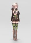 bottomwear breasts cape clothing eyes_closed female gloves grey_background handwear humanoid_pointy_ears legwear not_furry pointy_ears shorts simple_background smile solo standing thigh_highs egk513 goblin_slayer high_elf_archer_(goblin_slayer) elf humanoid 2019 absurd_res hi_res