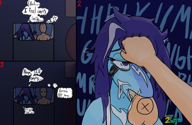 anthro anthro_penetrated bald balls bedroom biped bird's-eye_view blue_body blue_eyes blue_hair bodily_fluids cum cum_in_hair cum_on_chest cum_on_face depression dialogue disembodied_penis duo erection female female_penetrated frown genital_fluids genitals hair hair_grab high-angle_view human_on_anthro human_penetrating human_penetrating_anthro inside interspecies long_hair male male/female male_penetrating male_penetrating_female night nude nude_anthro nude_female nude_human nude_male one_eye_closed penetration penis penis_in_mouth romantic romantic_couple sex sleeping sound_effects speech_bubble talking_to_another text thought_bubble touching_hair under_covers unimpressed vowelless vowelless_sound_effect zzz 2sleepee goodbye_volcano_high ko_op_(game_developer) anon leo_(gvh) human liopleurodon mammal marine plesiosaur pliosaur prehistoric_species reptile scalie 2025 artist_name colored english_text hi_res sequence