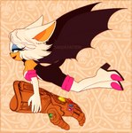 anthro bat_wings boots breasts clothing eyeshadow female flying footwear green_eyes high_heeled_boots high_heels infinity_gauntlet lipstick makeup membrane_(anatomy) membranous_wings narrowed_eyes shoes solo wings shadisfaction marvel sega sonic_the_hedgehog_(series) rouge_the_bat bat mammal crossover hi_res signature