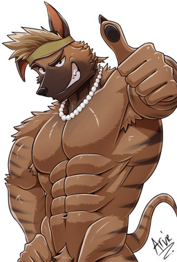abs anthro approval armpit_hair body_hair clothed clothing male male/male muscular muscular_male pubes smile smiling_at_viewer solo topless topless_anthro topless_male arvie red_arvie redarvie raww_(forgotten_island) aswang canid canine humanoid mammal werecanid werecanine werecreature weredog hi_res