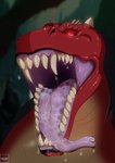 bodily_fluids female feral mouth_shot open_mouth red_body red_eyes saliva saliva_on_tongue showing_teeth solo blakezarks mythology dragon mythological_creature mythological_scalie scalie hi_res