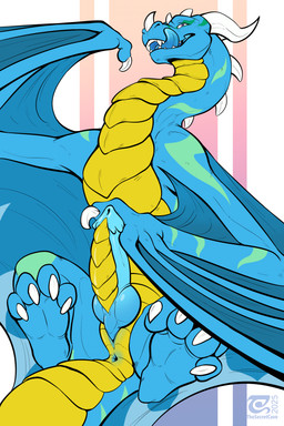 anus butt claws erection feet feral front_view genitals horn looking_at_viewer male penis smile solo teeth toes tongue wings thesecretcave mythology dragon mythological_creature mythological_scalie scalie 2026 absurd_res digital_drawing_(artwork) digital_media_(artwork) hi_res