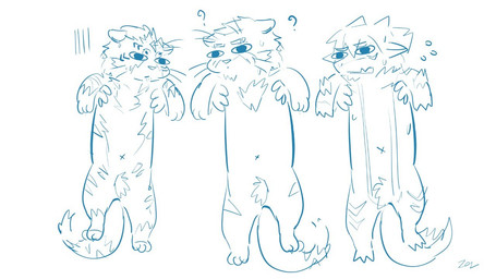 3_fingers 3_toes ambiguous_gender ears_down feet feral fingers group navel pivoted_ears question_mark toes toony trio sollyz moner tuez_(sollyz) wediz_(sollyz) domestic_cat felid feline felis mammal 16:9 2019 digital_drawing_(artwork) digital_media_(artwork) monochrome signature sketch widescreen