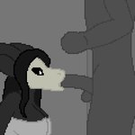 anthro balls big_breasts breasts clothed clothing dress duo ears_back faceless_character fellatio female genitals hair male male/female nude nude_male oral penile pivoted_ears sex fenton-blitzgerald john-rook scp_foundation fan_character mal0 scp-1471-a human malo mammal animated black_and_white digital_media_(artwork) monochrome pixel_(artwork) pixel_animation