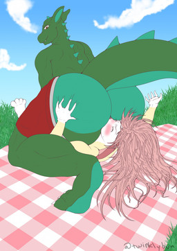 anthro bare_butt blush bottomwear bottomwear_down breasts butt butt_smother clothed clothing cloud day dominant dominant_male duo eyewear face_in_ass facesitting female female_on_bottom female_rimming_male flustered forced grass humiliation looking_back looking_down male male/female male_facesitting_female male_on_top on_bottom on_top outside pants pants_down partially_clothed pinned plant questionable_consent sitting sitting_on_another smile smirk smothering squish struggling submissive submissive_female twinklybun twinkly_(twinklybun) hi_res