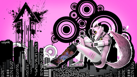 anthro bell bell_collar black_collar black_eyelids breasts city cityscape clothing collar ear_piercing ear_ring facial_piercing featureless_breasts female fluffy fluffy_tail frutiger_metro hair leg_hug leg_warmers legwear looking_at_viewer machine medium_breasts nose_piercing nose_ring piercing pink_background pink_body ring_piercing sharp_teeth short_hair side_view simple_background sitting solo splat tail teeth y2k_(graphic_design) yellow_eyes zelyonka disembowell_(modeler) red-eye_(modeler) five_nights_at_freddy's scottgames fan_character laura_(fox23space) animatronic canid canine fox mammal robot robot_anthro 16:9 2026 3d_(artwork) digital_media_(artwork) full-length_portrait hi_res pink_theme portrait source_filmmaker_(artwork) watermark widescreen