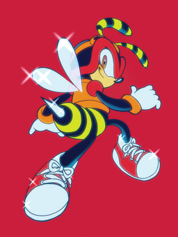 antennae_(anatomy) anthro armor back_wings black_arms black_legs clothing countershade_face countershading eyewear footwear gloves goggles handwear headgear helmet looking_at_viewer looking_back looking_back_at_viewer male orange_eyes shoelaces shoes simple_background smile smiling_at_viewer sneakers solo stinger striped_antennae striped_body stripes topwear translucent translucent_wings vest wings tokiwa757 sega sonic_the_hedgehog_(series) charmy_bee arthropod bee hymenopteran insect 2024 3:4 absurd_res hi_res