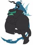 absurd_res big_belly big_breasts black_body blue_hair breasts changeling chubby fangs female friendship_is_magic grim-kun hair hi_res horn looking_at_viewer my_little_pony navel nipples overweight plain_background pussy queen_chrysalis_(mlp) smile solo thick_thighs tight_clothing white_background wide_hips wings
Rating: Explicit
Score: 11
User: wormguy
Date: February 21, 2014